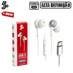 FONE C/ MIC. TYPE-C - ALTA DEFINICAO AURICULAR C/