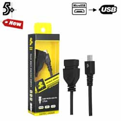 CABO ADAPTADOR V8 P/ USB FEMEA - 17CM - (BLISTER) PRETO