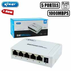 REDE SWITCH HUB 5 PORTAS DE 10/100/1000MBPS KP-SW105