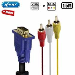 CABO ADAPTADOR VGA MACHO P/ 3 RCA MACHO 1.5M REF. KP-YP