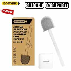 UDL. ESCOVA SANITARIA DE SILICONE C/ POTE E SUPORTE R
