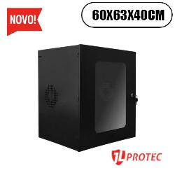 CFTV. RACK MINI 12U RESISTENCE COM VISOR ACRILIC