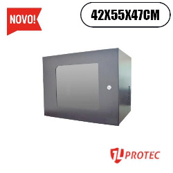 CFTV. RACK MINI 8U RESISTENCE COM VISOR ACRILIC