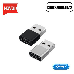 ADAPTADOR USB MACHO P/ TYPE-C FÊMEA (CORES VARIADA