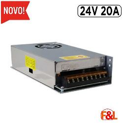 CFTV. FONTE ALIMENTAÇÃO CHAVEADA 120W-24V-20A BIVOLT