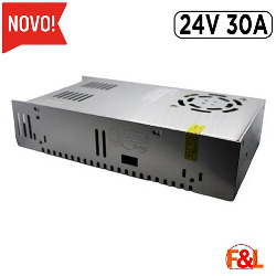 CFTV. FONTE ALIMENTAÇÃO CHAVEADA 120W-24V-30A BIVOLT