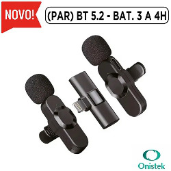 MICROFONE DE LAPELA P/ CEL. IPHONE (PAR) BT 5.2 - BAT. 3
