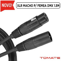 CABO P/ MICROFONE XLR MACHO P/ FEMEA DMX 1.5M REF.