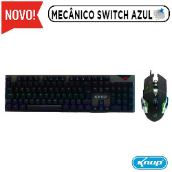TECLADO E MOUSE GAMER MECÂNICO RGB KP-TE131