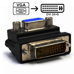 ADAPTADOR DVI EMENDA MACHO P/ VGA FÊMEA 90° REF: L