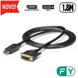 CABO DE VIDEO DISPLAYPORT P/ DVI 1.8M PRETO