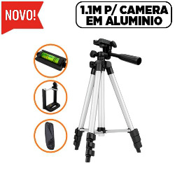 S.SUPORTE TRIPÉ 1.1M P/ CAMERA AJUSTÁVEL EM ALUMINI