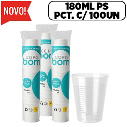 UDL. COPO DESCARTÁVEL 180ML TRANSPARENTE PS PCT C/
