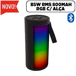CAIXA DE SOM BLUETOOTH b5W RMS 800MAH RGB C/ ALÇA R