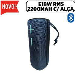 CAIXA DE SOM BLUETOOTH e18W RMS 2200MAH C/ ALÇA REF.