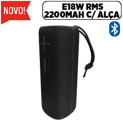 CAIXA DE SOM BLUETOOTH e18W RMS 2200MAH C/ ALÇA REF.