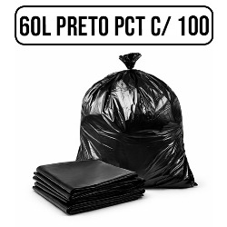 UDL. SACO DE LIXO 60L PRETO (PACOTE C/ 100 UN.) P3 E