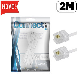 CABO DE TELEFONE LISO C/ RJ11 - 2M - BRANCO (BLISTER)