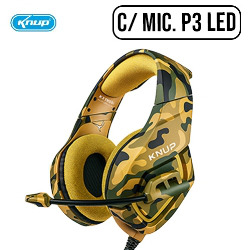 FONE GAMER C/ MIC. P3 LED ON-FN601 CAMUFLADO MAR