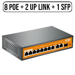 REDE SWITCH HUB 8 POE + 2 UP LINK + 1 SFP REF. FL1089