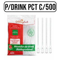 UDL. PALHETA PLAST P/DRINK GOLDENPLAST C/500