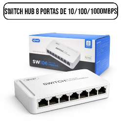 REDE SWITCH HUB 8 PORTAS DE 10/100/1000MBPS KP-SW106