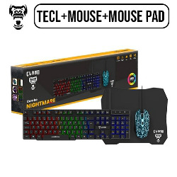 TECLADO E MOUSE E MOUSE PAD GAMER NIGHTMARE LITE CL