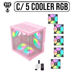GABINETE GAMER AQUARIO C (5 COOLER RGB) CANDY AUSTER