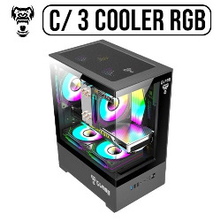 GABINETE GAMER AQUARIO (3 COOLER RGB) CUBE NIGHT ME