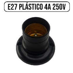 MDC. SOQUETE DE TETO E27 PLASTICO 4A 250V PRETO FLOWP
