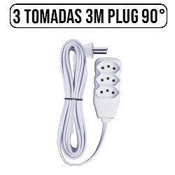 EN. EXTENSÃO 3 TOMADAS 3M PLUG 90° TRIPOLAR SLIM (CA