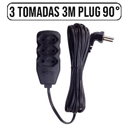 EN. EXTENSÃO 3 TOMADAS 3M PLUG 90° TRIPOLAR SLIM (CA
