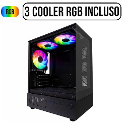 GABINETE GAMER (3 COOLER RGB INCLUSO) LATERAL VIDRO M