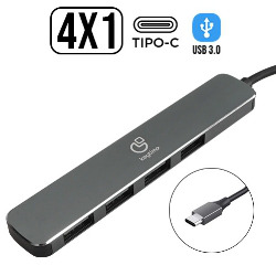 HUB TYPE-C 3.0 C/ 4 SAÍDAS USB 3.0 - SYNCZONE