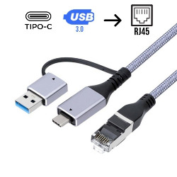 CABO CONVERSOR TYPE-C C/ ADAPT. USB CONVERTE P/ RJ45