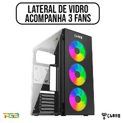 GABINETE GAMER (3 COOLER RGB) LATERAL DE VIDRO SMOG -