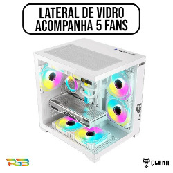 GABINETE GAMER AQUARIO B (5 COOLER RGB) SNOW GRODD A
