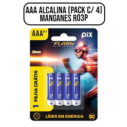 EN1. PILHA AAA ZINCO (PACK C/ 4) MANGANES R03P DC/
