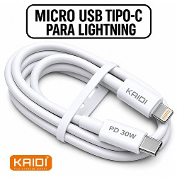 CABO CEL/DADOS TYPE-C P/ IPHONE 1M TURBO PD-30W REF.