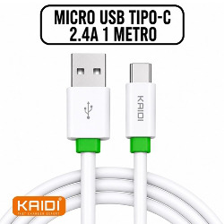 CABO CEL/DADOS P/ TYPE-C 1M 2.4A TENSÃO SAIDA 5/12V REF