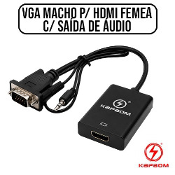 ADAPT. VGA MACHO P/ HDMI FEMEA C/ SAÍDA DE ÁUDIO REF. K