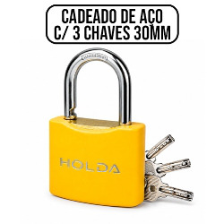 MDC. CADEADO DE AÇO C/ 3 CHAVES 30MM (BLISTER) REF. H2