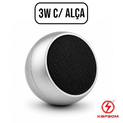 CAIXA DE SOM BLUETOOTH a3W C/ ALÇA REF. KA-8502 PRATA
