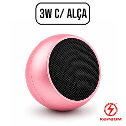 CAIXA DE SOM BLUETOOTH a3W C/ ALÇA REF. KA-8502 ROSA