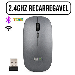 MOUSE SEM FIO 2.4GHZ BATERIA RECARREGAVEL SILEN