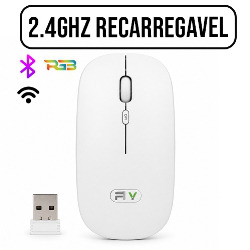 MOUSE SEM FIO 2.4GHZ BATERIA RECARREGAVEL SILEN