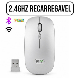 MOUSE SEM FIO 2.4GHZ BATERIA RECARREGAVEL SILEN