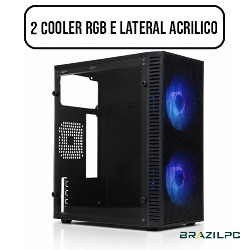 GABINETE GAMER (2 COOLER RGB) LATERAL ACRILICO MOD. B