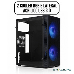 GABINETE GAMER (2 COOLER RGB + USB 3.0) LATERAL ACRILIC