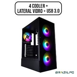 GABINETE GAMER (4 COOLER RGB + USB 3.0) LATERAL VIDRO M